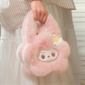 Pop Mart Pop Land The Monsters Mokoko Labubu Plush Flower Crossbody Bag Purse